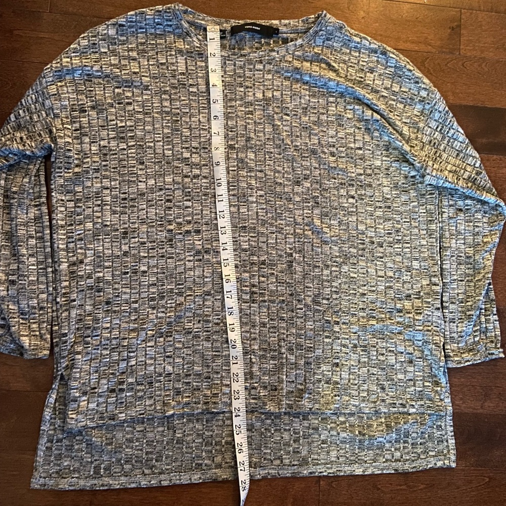 Textured Gray Long Sleeve Top